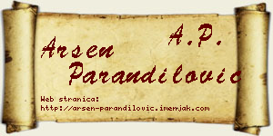 Arsen Parandilović vizit kartica